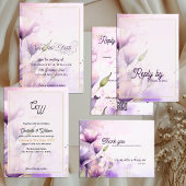 Romantic Purple Floral Wedding Photo Save the Date