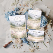 Romantic Misty Mountain Forest Wedding 招待状