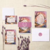 Romantic Pastel Garden Path Lantern Wedding 招待状 (この独立クリエイターのコレクションをカスタマイズ。)