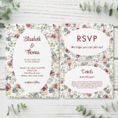 エレガントな花のヴィンテージオールインワン招待状 オールインワン招待状 (この独立クリエイターのコレクションをカスタマイズ。)