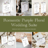 Romantic Violet Flowers Wedding Guest Book ゲストブック