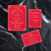Elegant Personalized Chic Red Wedding Welcome Sign ポスター (この独立クリエイターのコレクションをカスタマイズ。)