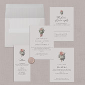 ピンク、ヴィンテージ、ロマンチックなバラテーマ セーブザデート