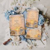 Romantic Seaside Cruise Wedding 招待状