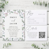 シンプルダスティバラと金ゴールドタイポグラフィRSVP結婚の 出欠カード (この独立クリエイターのコレクションをカスタマイズ。)