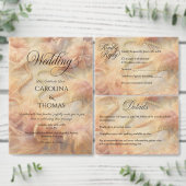 ロマンチックな水の色フローラ真珠の羽結婚飾り 出欠カード (この独立クリエイターのコレクションをカスタマイズ。)