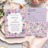 Elegant Pink Rose RSVP Wedding Card