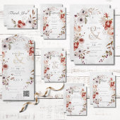 ロマンチックなホワイトピンク結婚フローラの詳細カード エンクロージャーカード