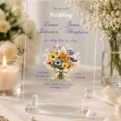 Wildflower Anemone Garden Rustic Wedding Invite 招待状