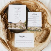 ローマItalyスカイラインの目的地の日付を保存 招待状