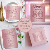 Rose Gold 80th Celebration Acrylic Sign アクリルサイン