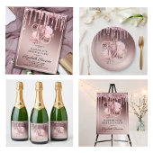 50と素晴らしいバラ金ゴールドグリッタードリップステッカー ラウンドシール