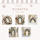 Royal Blue Gold Islamic Wedding サンキューカード