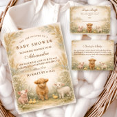 Rustic Barnyard Meadow Baby Shower 招待状