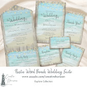 Rustic Beach String Lights Wedding Seating Chart ポスター