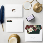 素朴開花 |テラコッタとマルサラ披露宴 エンクロージャーカード (この独立クリエイターのコレクションをカスタマイズ。)