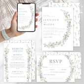 植物性の青い野花差出人住所ラベル ラベル