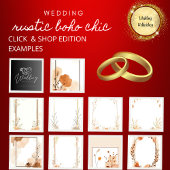 ベージュブラウン素朴抽象芸術ボホブライダルシャワー 招待状