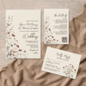 ボホ素朴シックワイルドフラワーシンプルズ結婚ズ 出欠カード (この独立クリエイターのコレクションをカスタマイズ。)