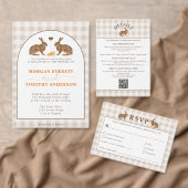 Hare Bunny Heads With Names And Date Wedding ペーパープレート (この独立クリエイターのコレクションをカスタマイズ。)