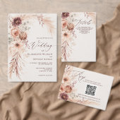 牧草地の花 秋の結婚式 RSVP ポストカード (この独立クリエイターのコレクションをカスタマイズ。)