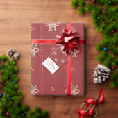 Rustic Christmas Bows Gift Tag ギフトタグ (この独立クリエイターのコレクションをカスタマイズ。)