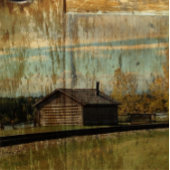 西部の田舎の山結婚小屋 招待状