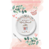 水素朴色の男の子の女の子の赤シャワーはがき ポストカード