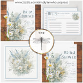 素朴デイジー&ブルーフローラブライダルシャワー スタンダードランチョンナプキン