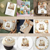 イースター素朴ベージュパーソナライズされたファミリー名 ペーパープレート