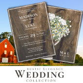 木の素朴カスタムウェディング サンキューカード