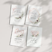Rustic Elegance グリーンと銅の結婚式QRコード 招待状