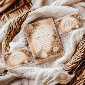 Rustic Espresso Bar Bridal Shower 招待状