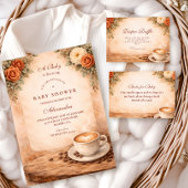 Rustic Fall A Baby Is Brewing 招待状