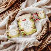 Rustic Floral Lady Bug 1st Birthday スタンダードカクテルナプキン