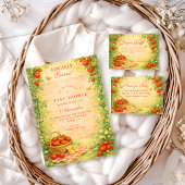 Rustic Garden Tomato Baby Shower 招待状