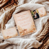 Rustic Gingham Pumpkin Fall Graduation 招待状