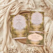 Rustic Grape Garden Countryside Wedding 招待状