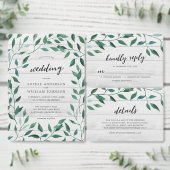 緑素朴ブライダルシャワー 招待状 (この独立クリエイターのコレクションをカスタマイズ。)