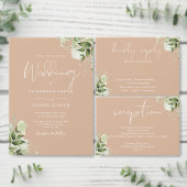 タンボタニカルグリーナリーモノグラム結婚ズ オールインワン招待状 (この独立クリエイターのコレクションをカスタマイズ。)
