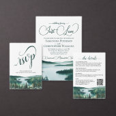 Rustic Lake Tahoe Watercolor Landscape Wedding プログラム (この独立クリエイターのコレクションをカスタマイズ。)