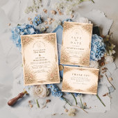 Rustic Luxury Botanical Floral Wedding セーブザデート