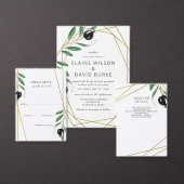 幾何素朴モダンオリーブの枝結婚のInv 招待状 (この独立クリエイターのコレクションをカスタマイズ。)