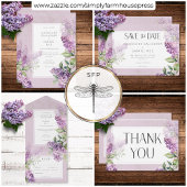 ロマンチック素朴パープル&セージのライラックディナー 出欠カード