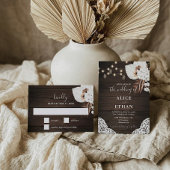 ウッドサマー素朴ボホフラワーズ結婚ーズ 招待状