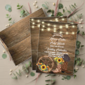 カウボーイ素朴ブーツサンフラワーウェスタン結婚ズ オールインワン招待状 (この独立クリエイターのコレクションをカスタマイズ。テスト)