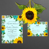 ひまわり素朴デイジーフローラバチェロレッテ 招待状