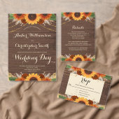 カントリー素朴サンフラワーズテラコッタバラ結婚ズ プレイスカード (この独立クリエイターのコレクションをカスタマイズ。)