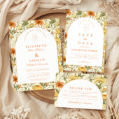 Rustic Vintage Floral Wedding 招待状