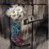 素朴なデイジー西カントリー結婚カウボーイ 招待状